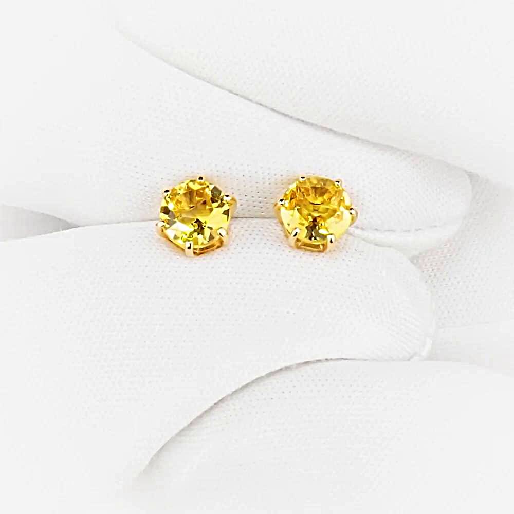 Серьги с цитринами из красного золота 585 пробы