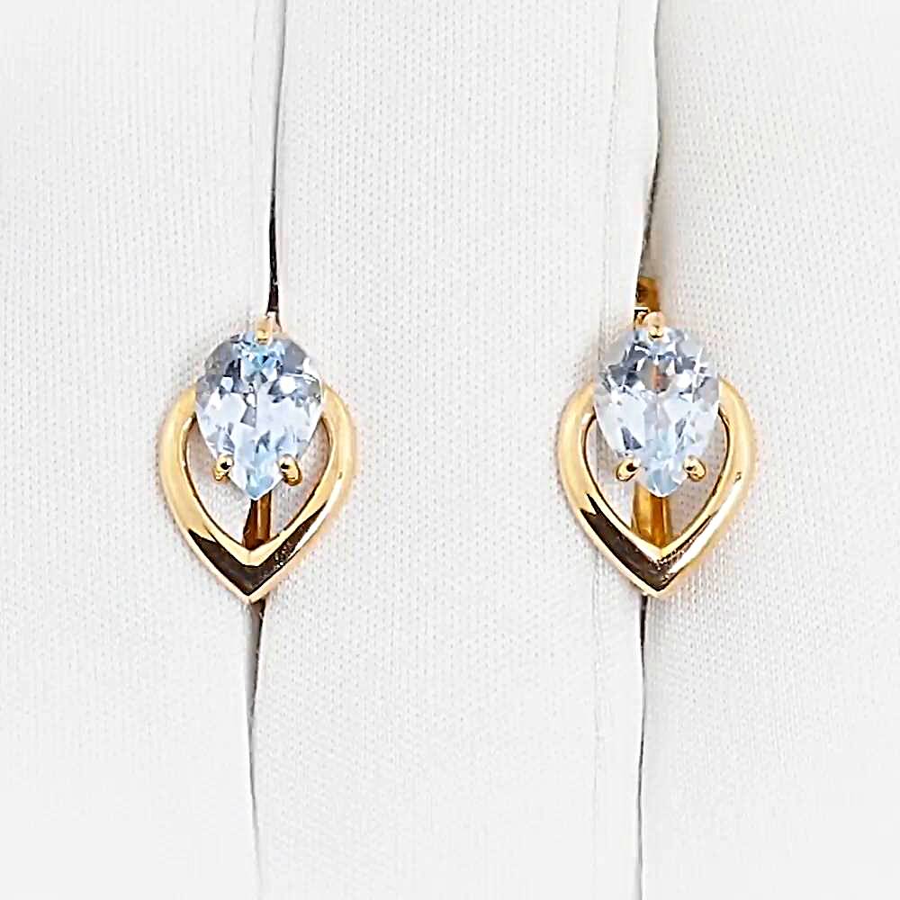 Серьги с топазами из красного золота 375 пробы 1