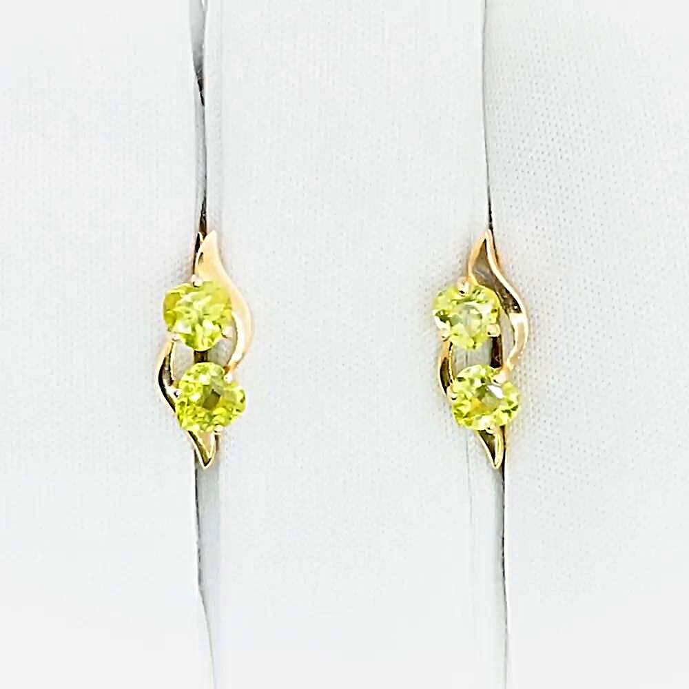 Серьги с хризолитами из красного золота 375 пробы 1