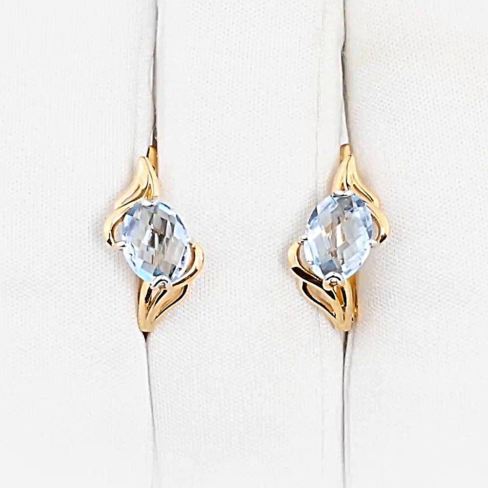 Серьги с топазами из красного золота 375 пробы 1