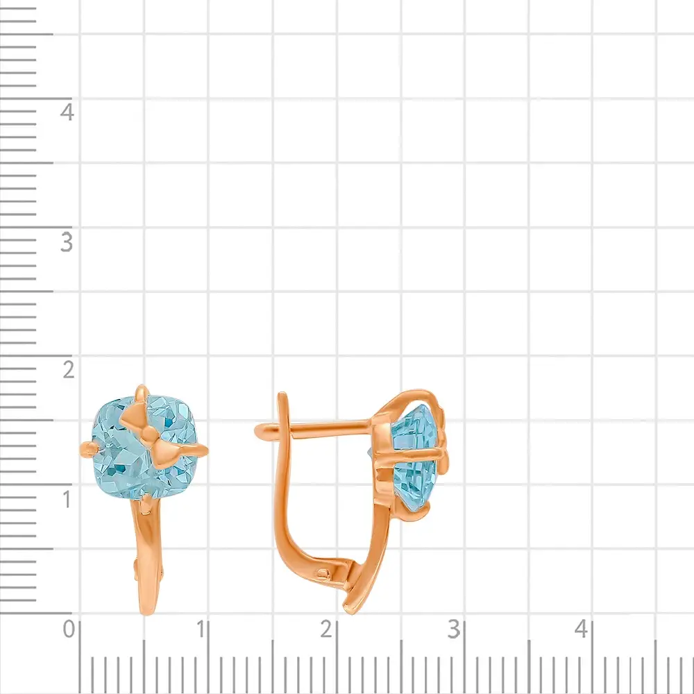 Серьги с топазами из красного золота 585 пробы 3