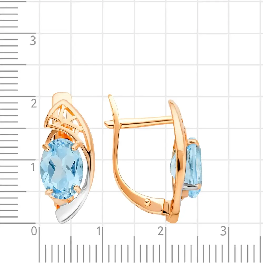 Серьги с топазами из красного золота 585 пробы 3