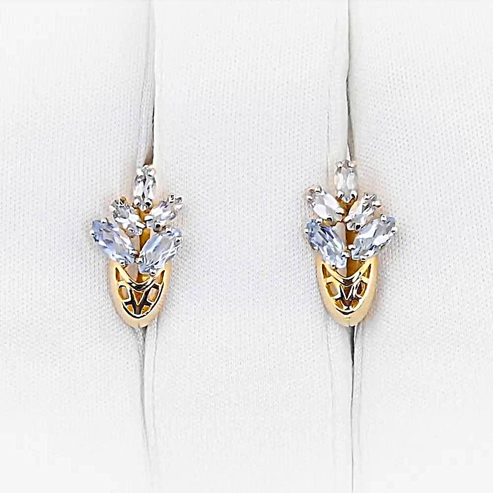 Серьги с топазами из красного золота 585 пробы 1