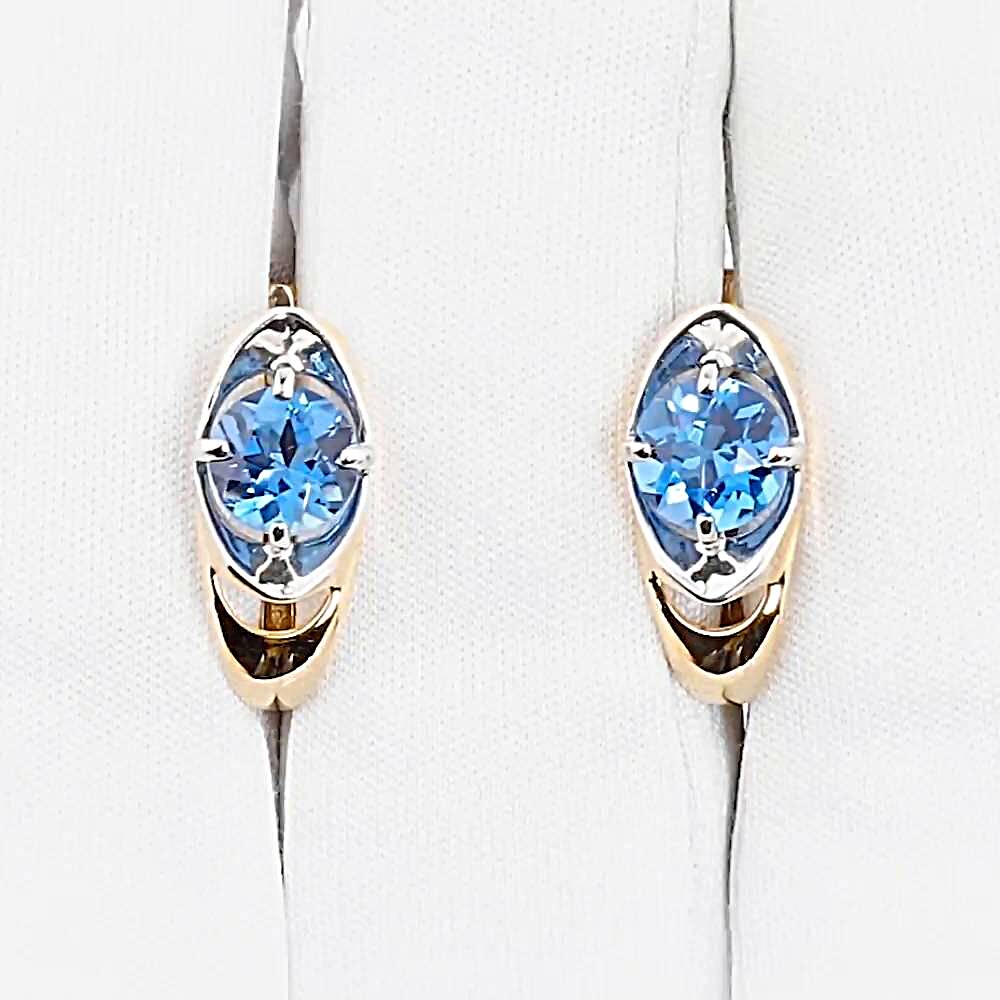 Серьги с топазами лондон из красного золота 585 пробы 1