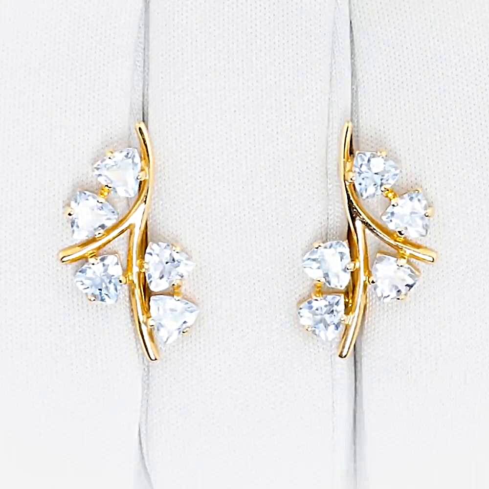 Серьги с топазами из красного золота 585 пробы 1