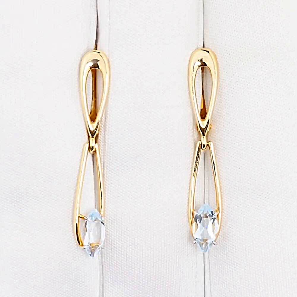 Серьги с топазами из красного золота 585 пробы 1