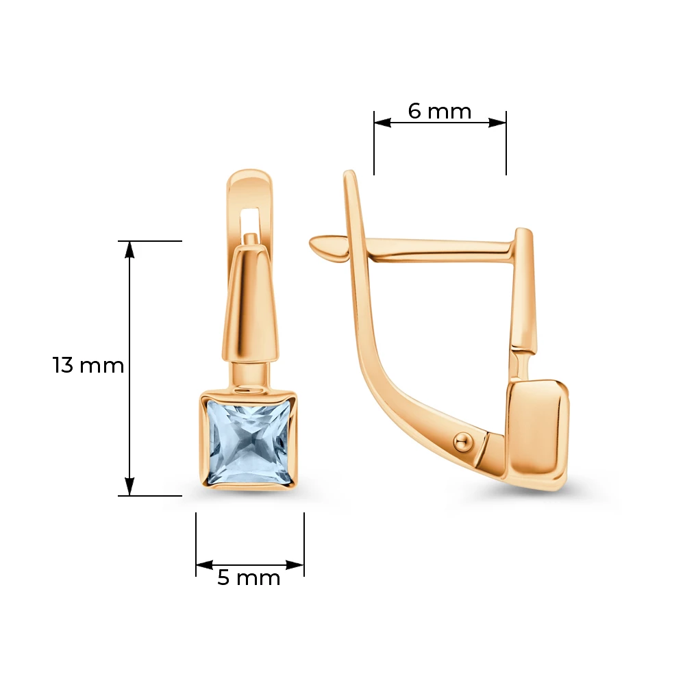 Серьги с топазами из красного золота 585 пробы 3