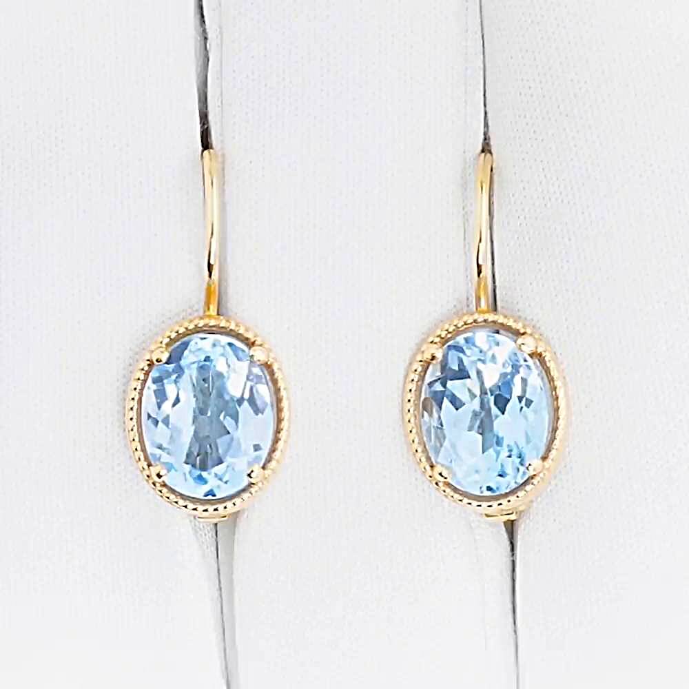 Серьги с топазами из красного золота 585 пробы 1