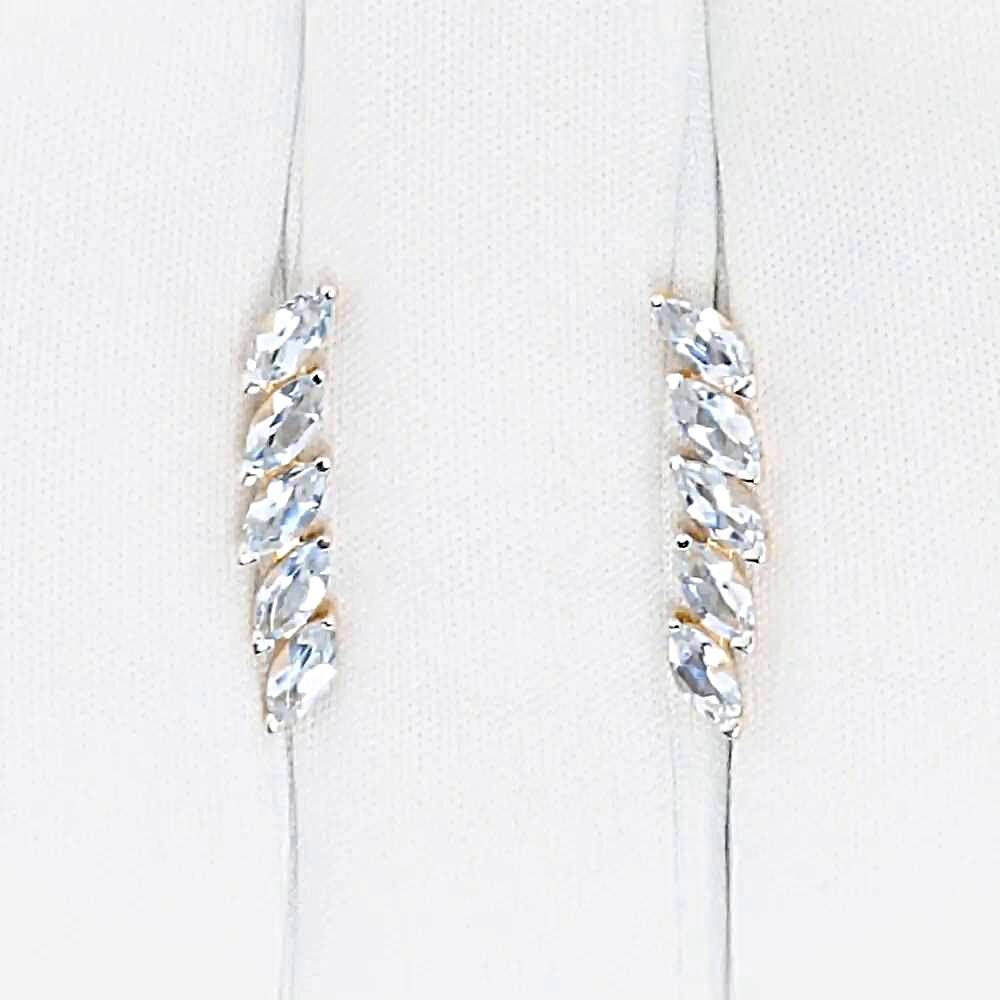 Серьги с топазами из красного золота 585 пробы 1