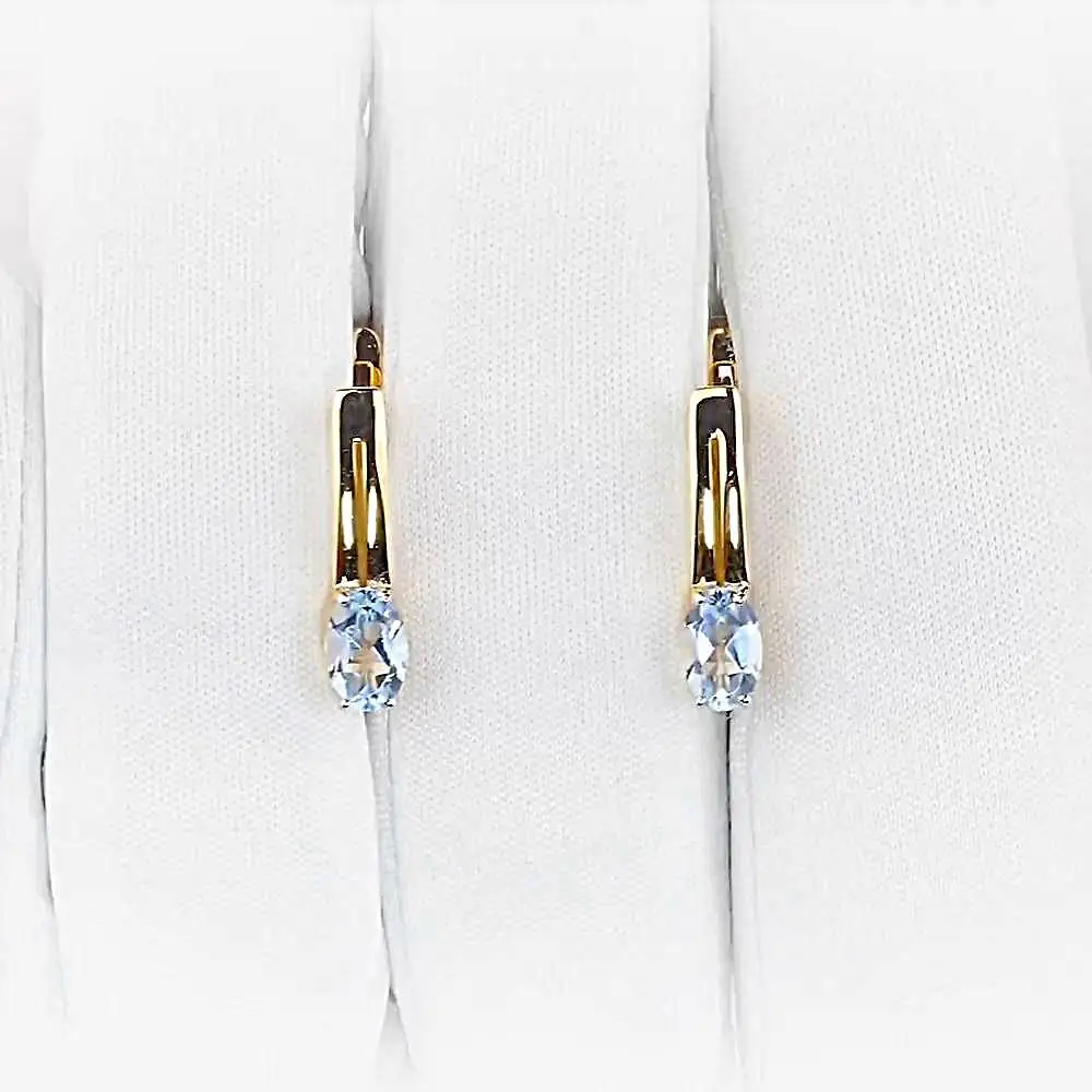Серьги с топазами из красного золота 585 пробы 2