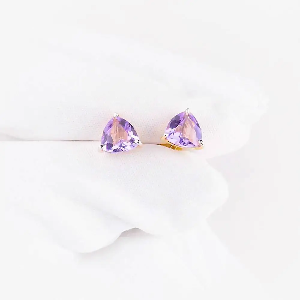 Серьги с аметистами из красного золота 585 пробы 1
