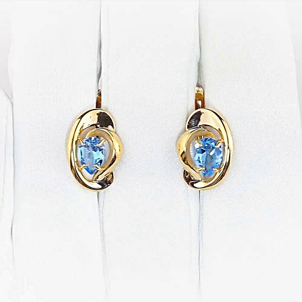Серьги с топазами из красного золота 585 пробы 1