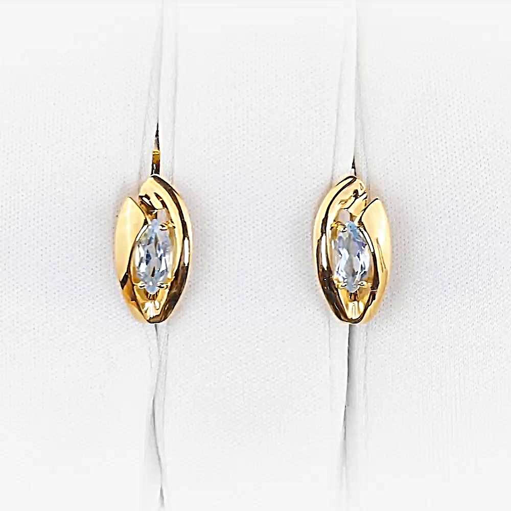 Серьги с топазами из красного золота 585 пробы 1