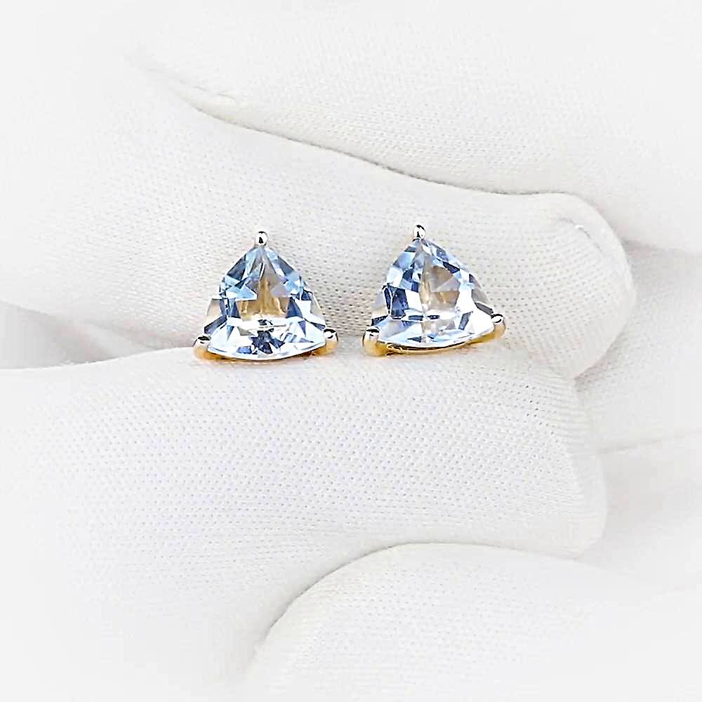 Серьги с топазами из красного золота 375 пробы