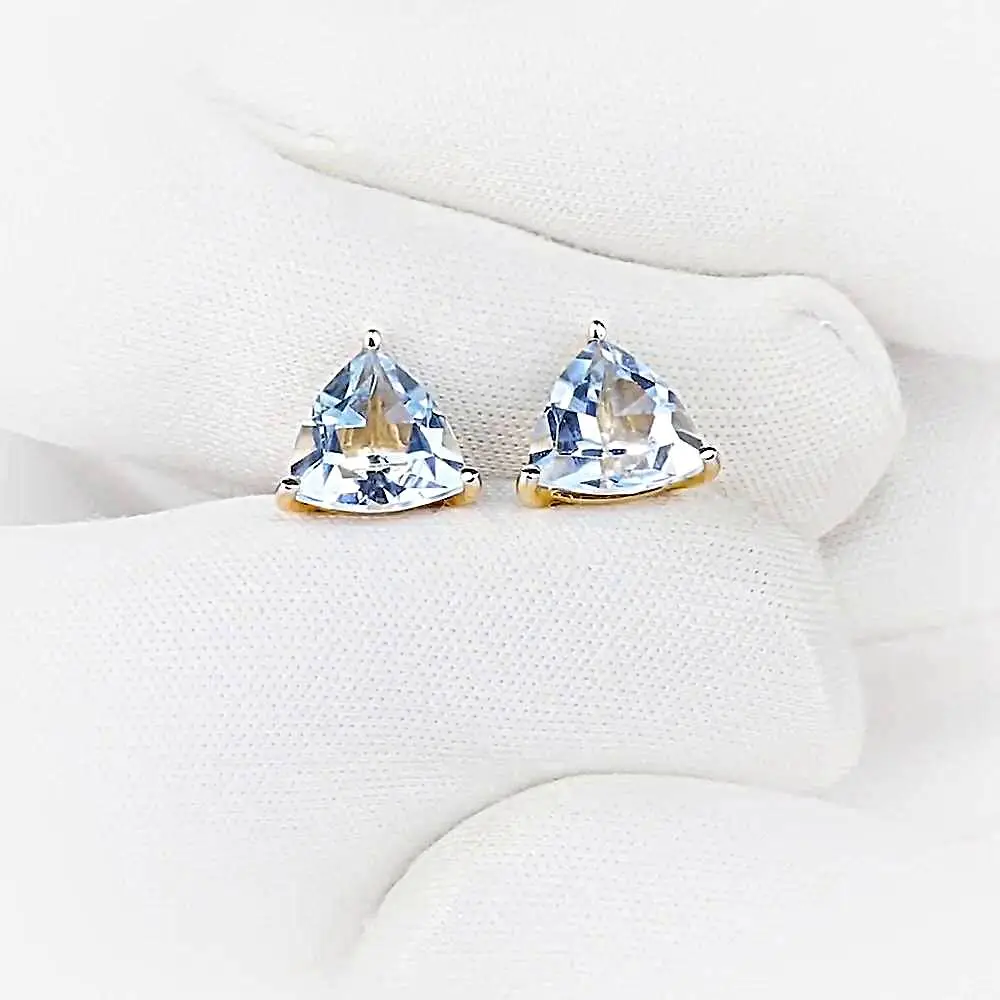 Серьги с топазами из красного золота 375 пробы 2