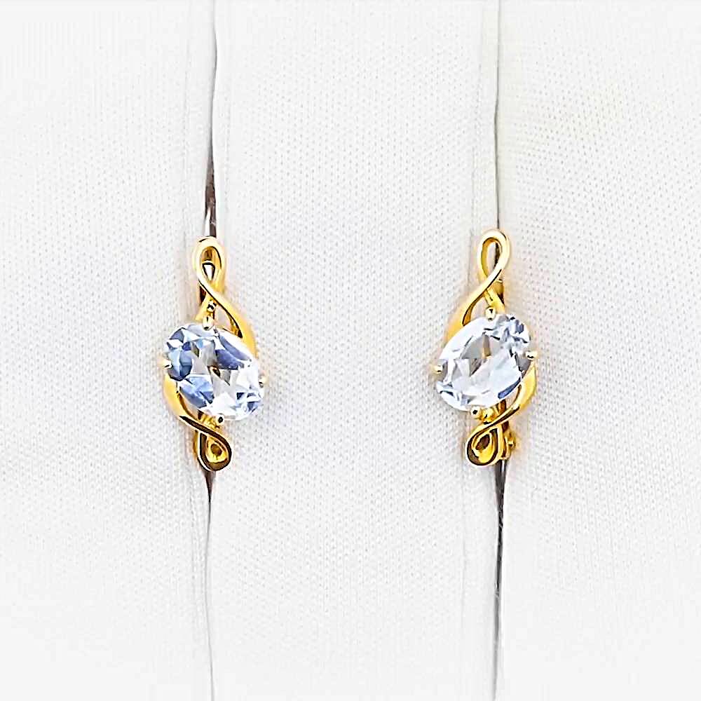 Серьги с топазами из красного золота 585 пробы 1