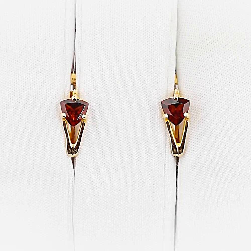 Серьги с гранатами из красного золота 585 пробы 1