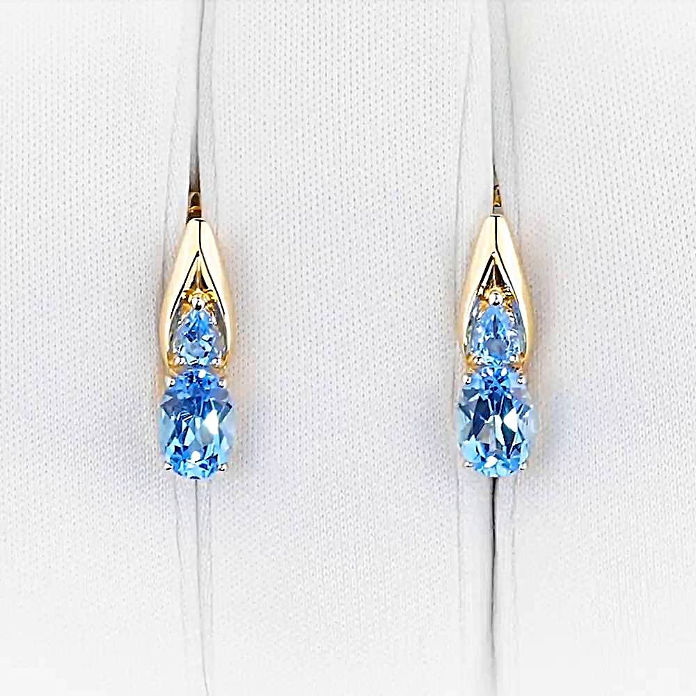 Серьги с топазами из красного золота 585 пробы 1