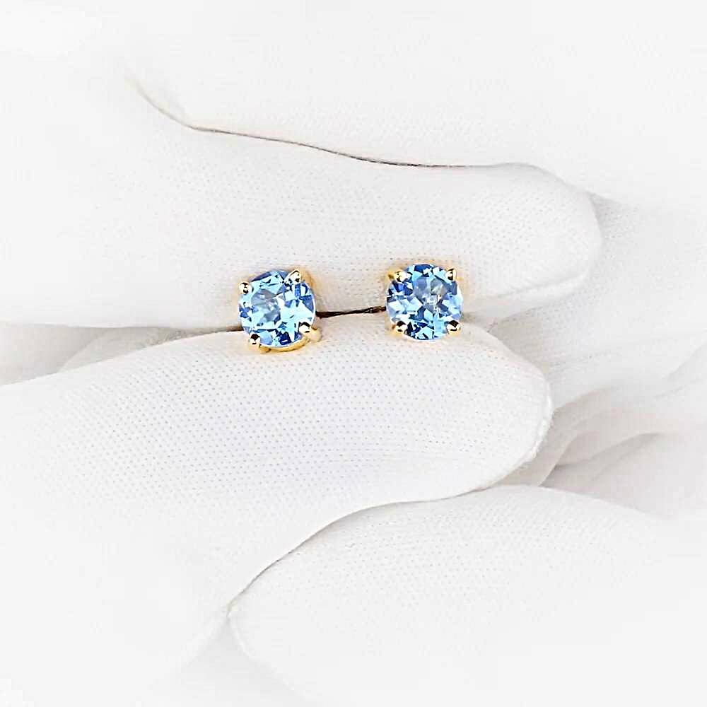 Серьги с топазами из красного золота 585 пробы
