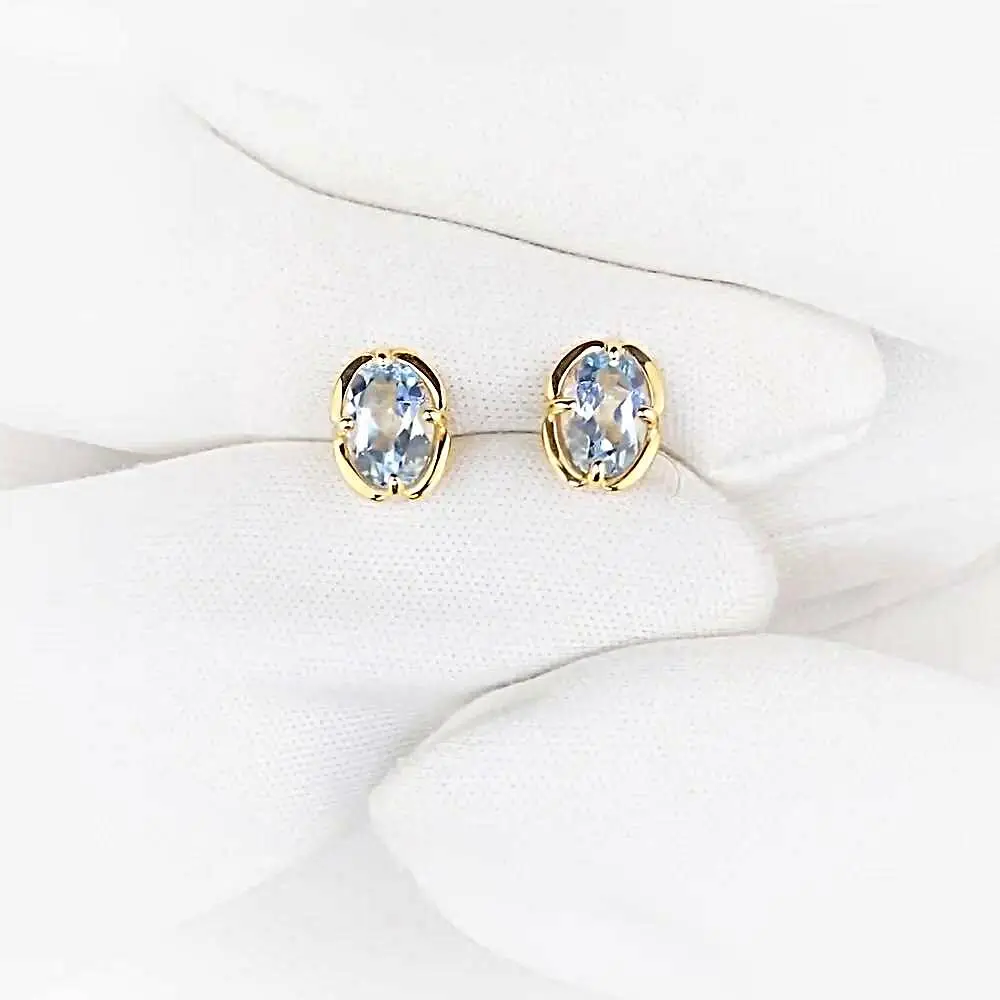 Серьги с топазами из красного золота 585 пробы 2
