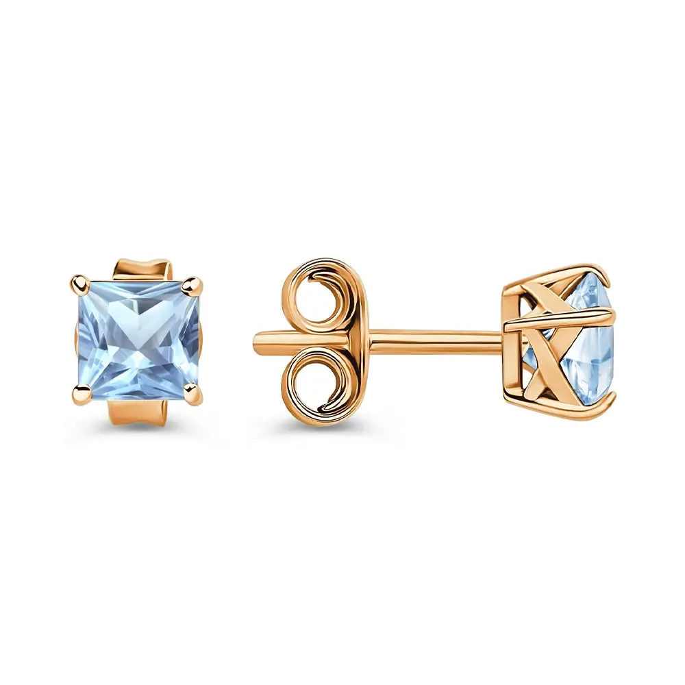 Серьги с топазами из красного золота 585 пробы 3