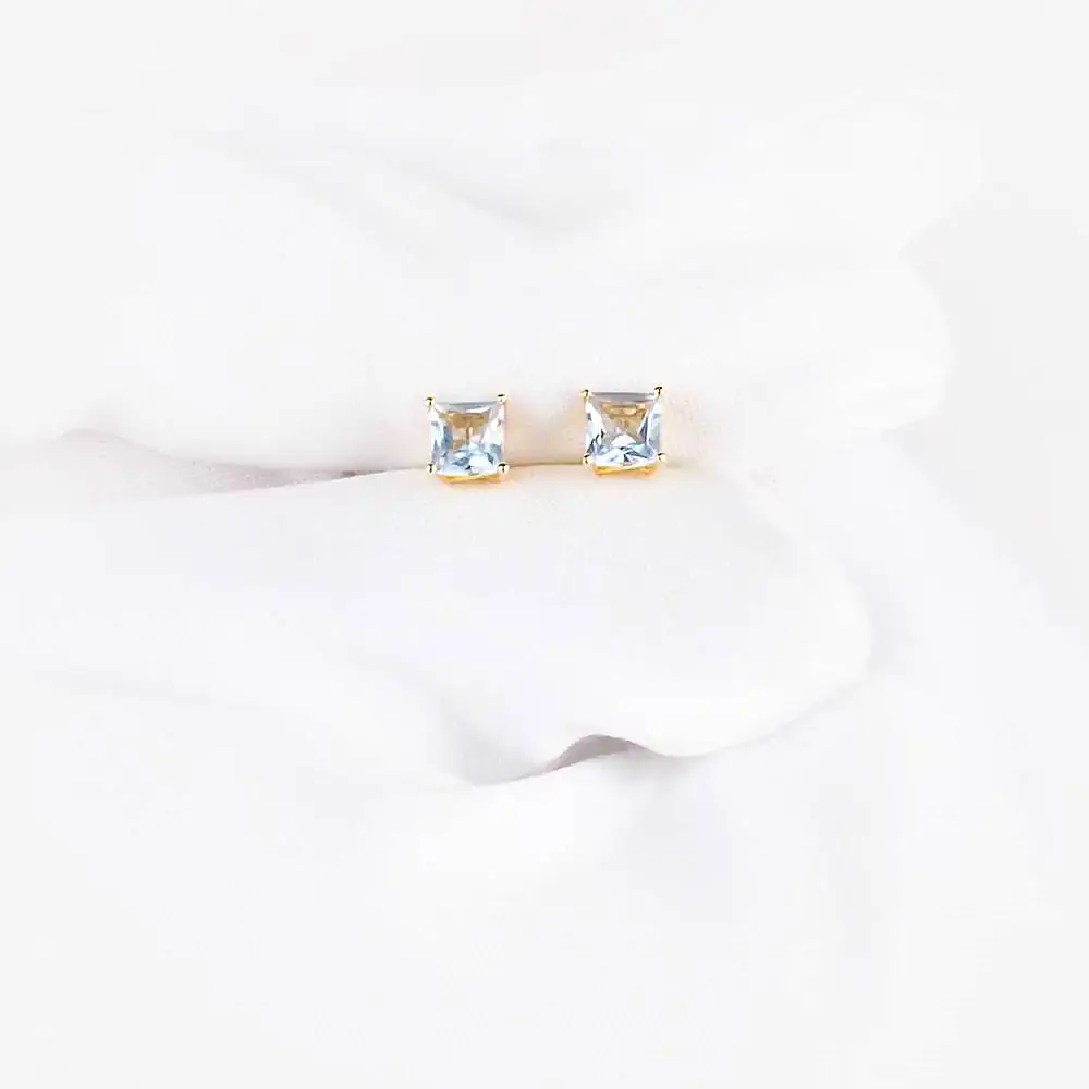 Серьги с топазами из красного золота 585 пробы 2