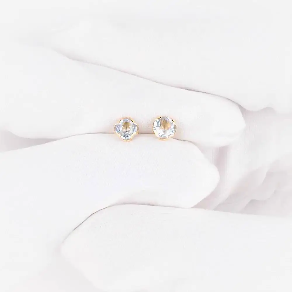 Серьги с топазами из красного золота 585 пробы 2