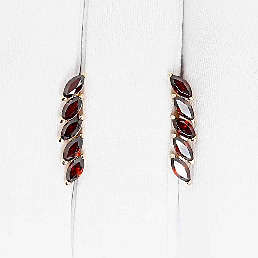 Серьги с гранатами из красного золота 375 пробы 1