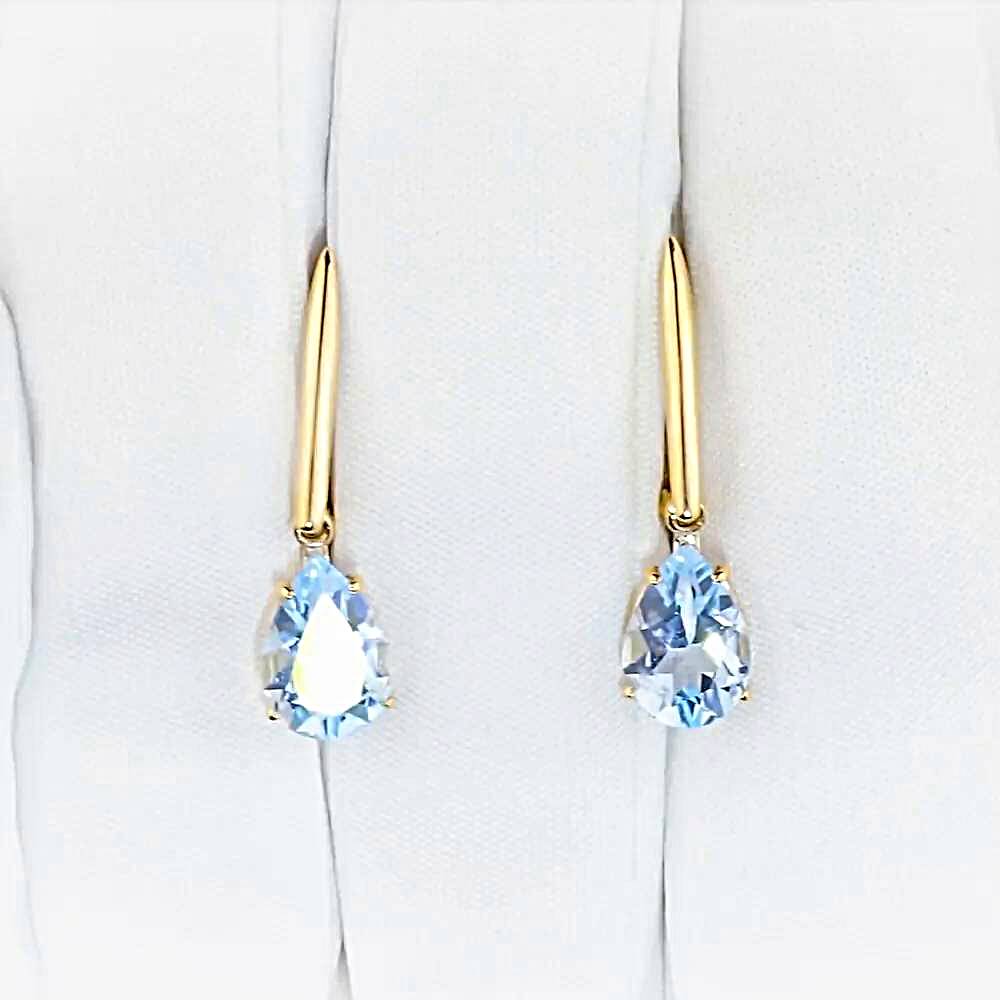 Серьги с топазами из красного золота 585 пробы 1
