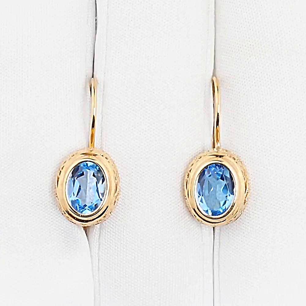 Серьги с топазами из красного золота 375 пробы 1