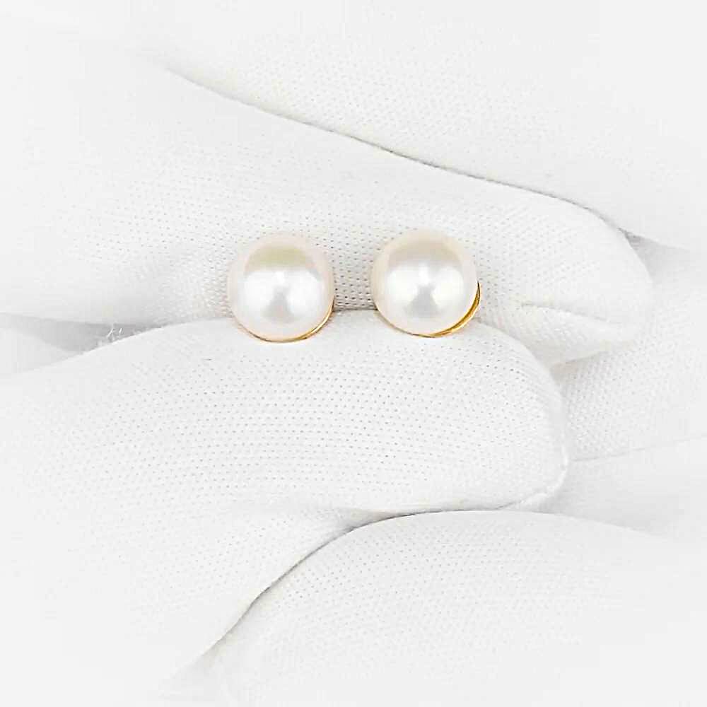 Серьги с культивированным жемчугом из красного золота 375 пробы 1