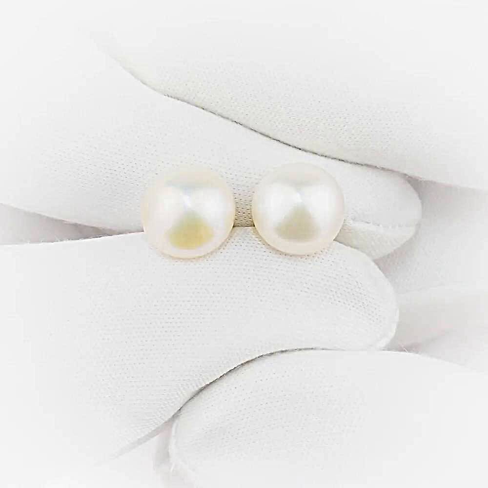 Серьги с культивированным жемчугом из красного золота 375 пробы