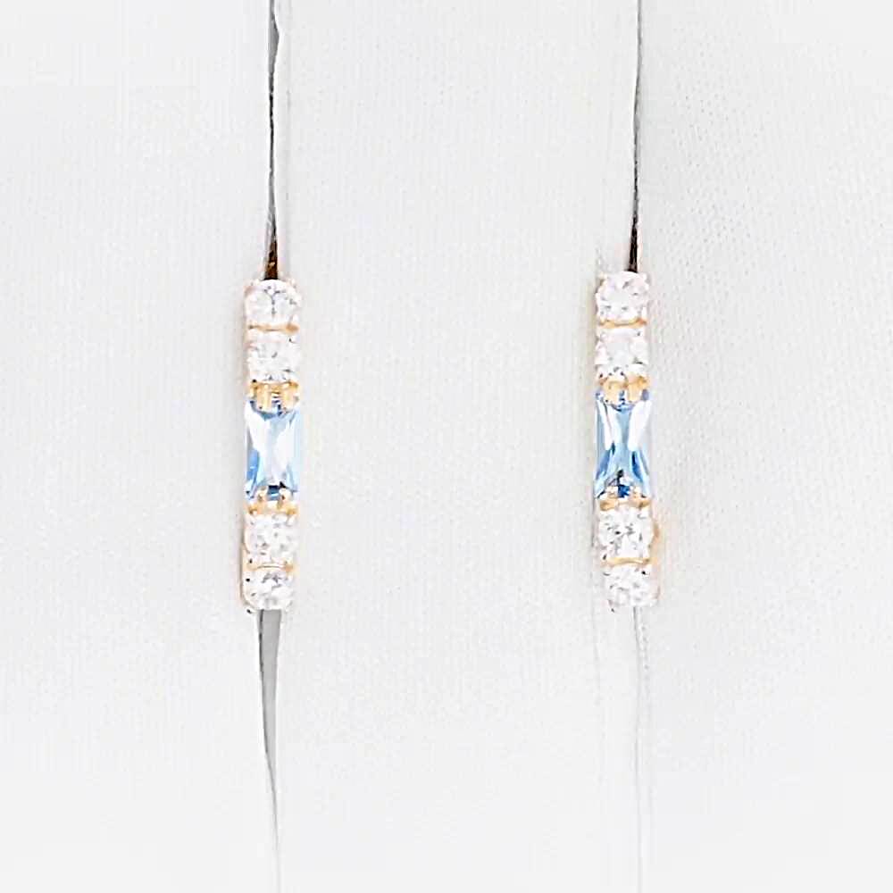 Серьги с топазами и фианитами из красного золота 375 пробы 1