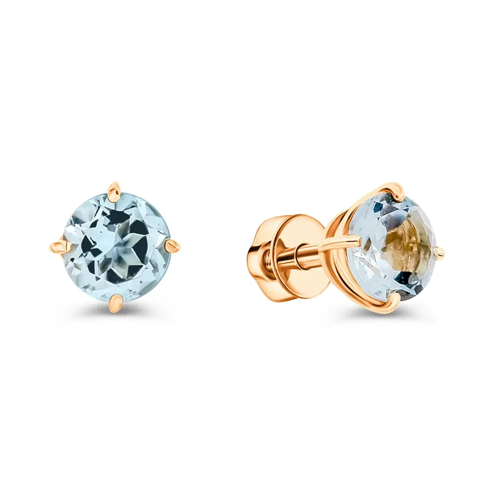 Серьги с топазами из красного золота 585 пробы 1