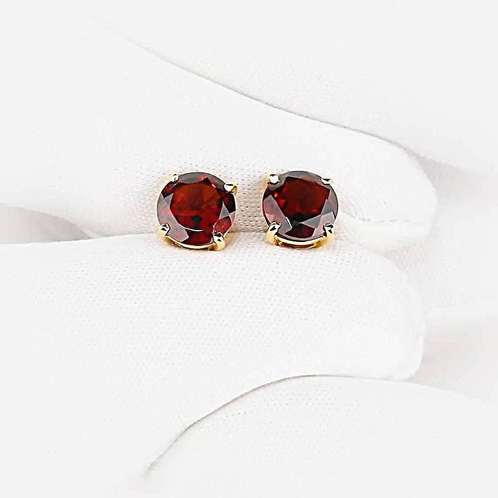 Серьги с гранатами из красного золота 585 пробы 1