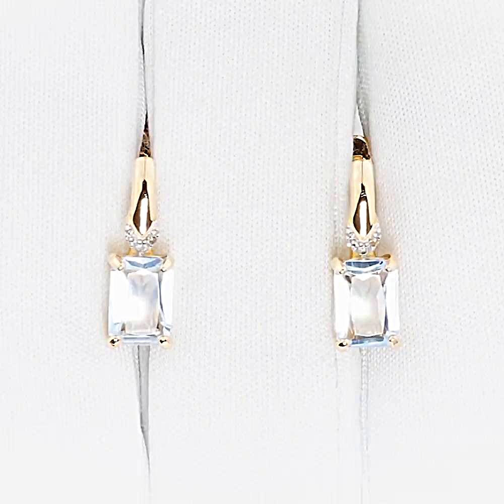 Серьги с топазами и бриллиантами из красного золота 585 пробы