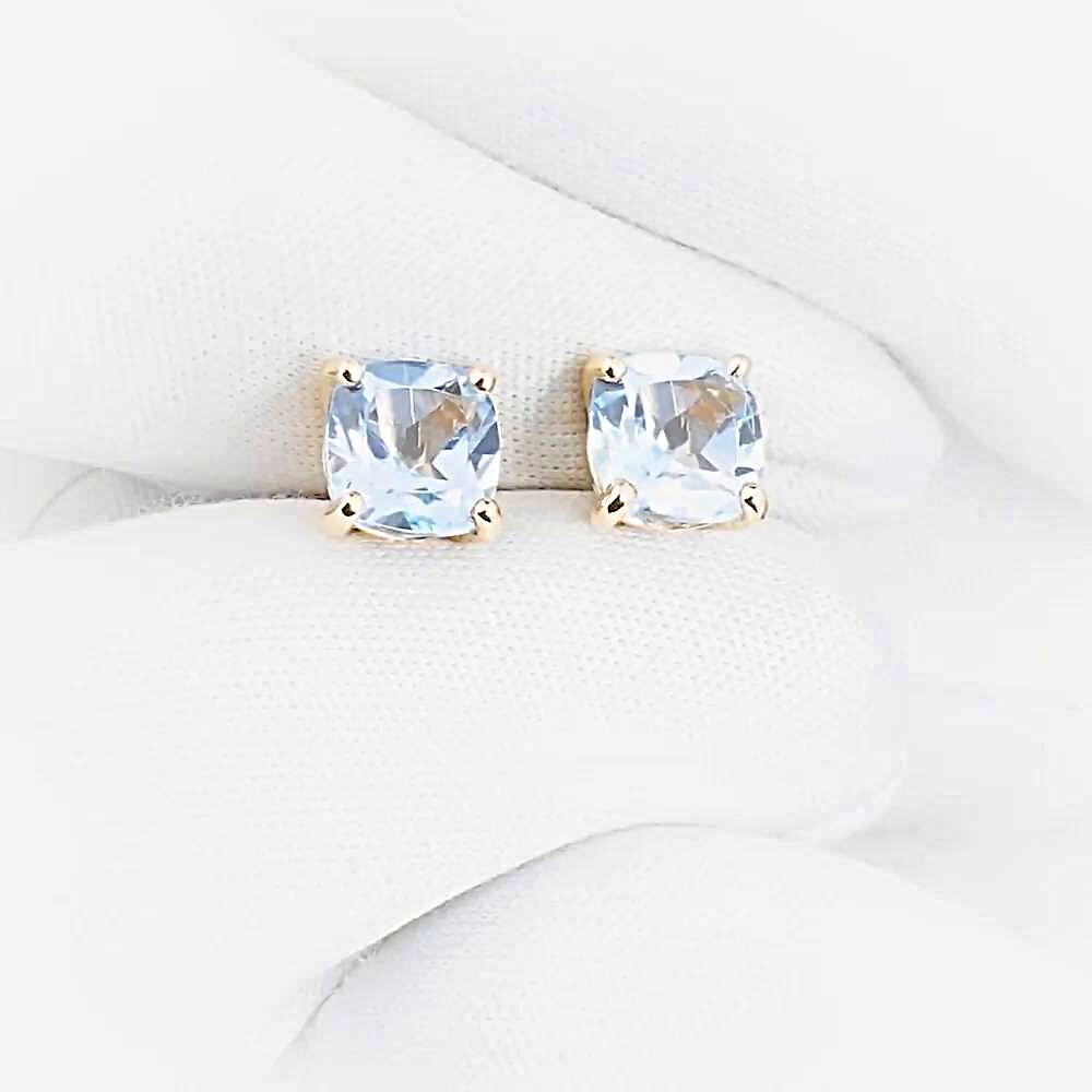 Серьги с топазами из красного золота 585 пробы