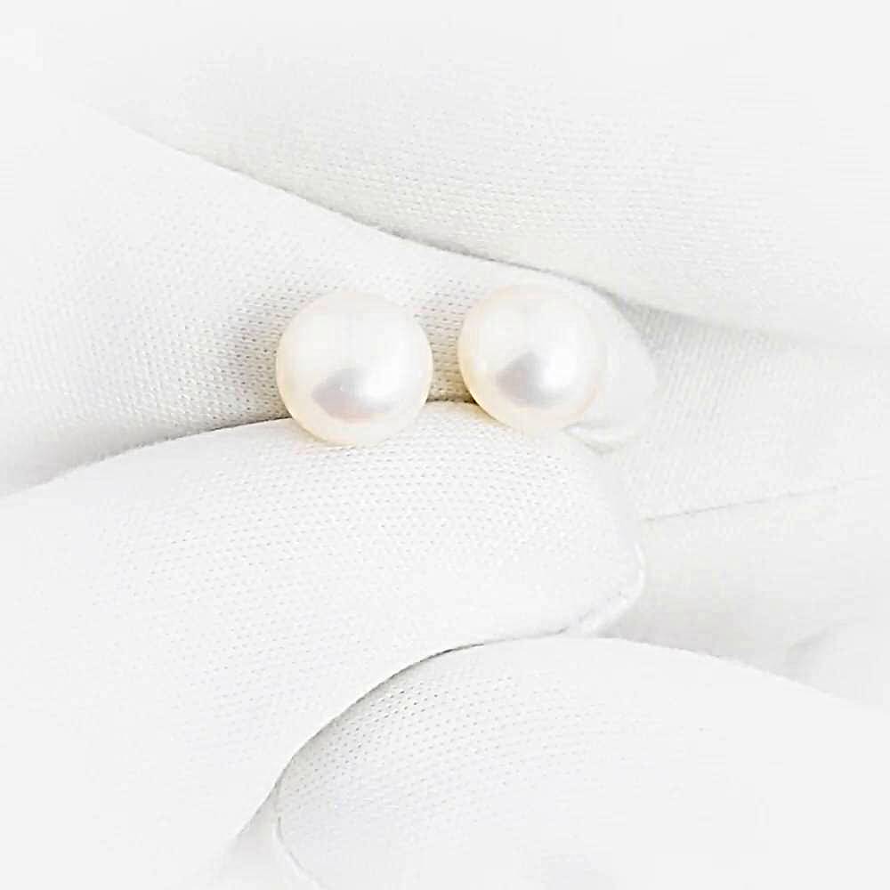 Серьги с культивированным жемчугом из красного золота 585 пробы 1