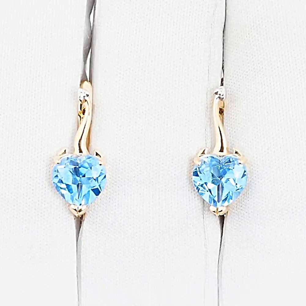 Серьги с топазами из красного золота 585 пробы 1