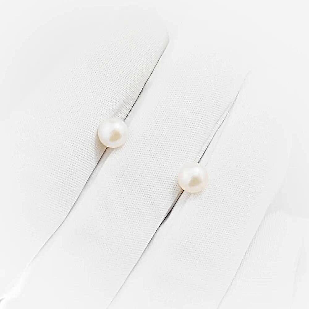 Серьги с культивированным жемчугом из красного золота 585 пробы Серьги с культивированным жемчугом из красного золота 585 пробы