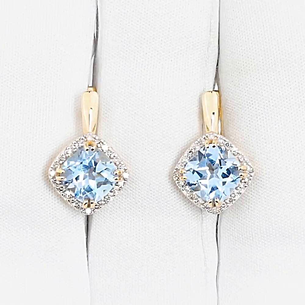 Серьги с топазами и бриллиантами из красного золота 585 пробы Серьги с топазами и бриллиантами из красного золота 585 пробы