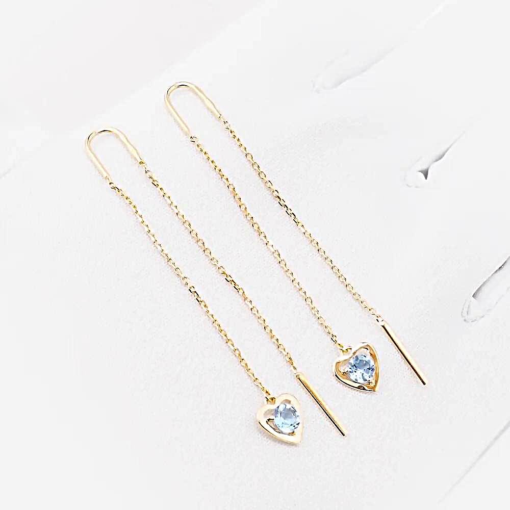 Серьги с топазами из красного золота 585 пробы