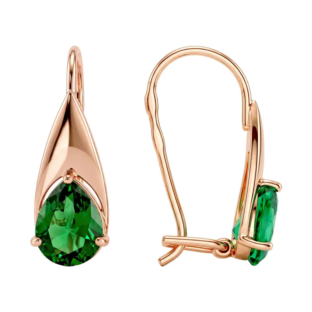 Серьги с агатами из красного золота 375 пробы 3