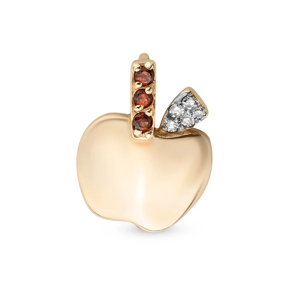 Подвес с гранатом и бриллиантами из красного золота 585 пробы 1