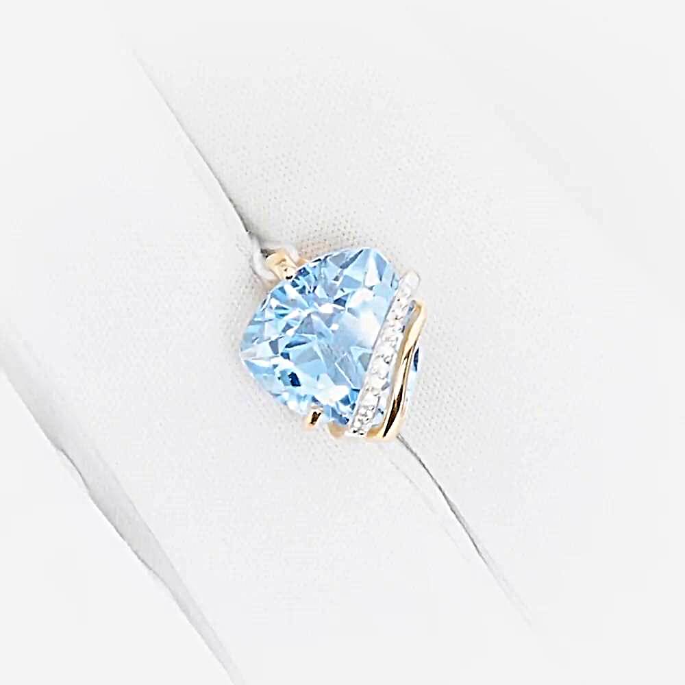 Подвес с топазами и фианитами из красного золота 585 пробы 1