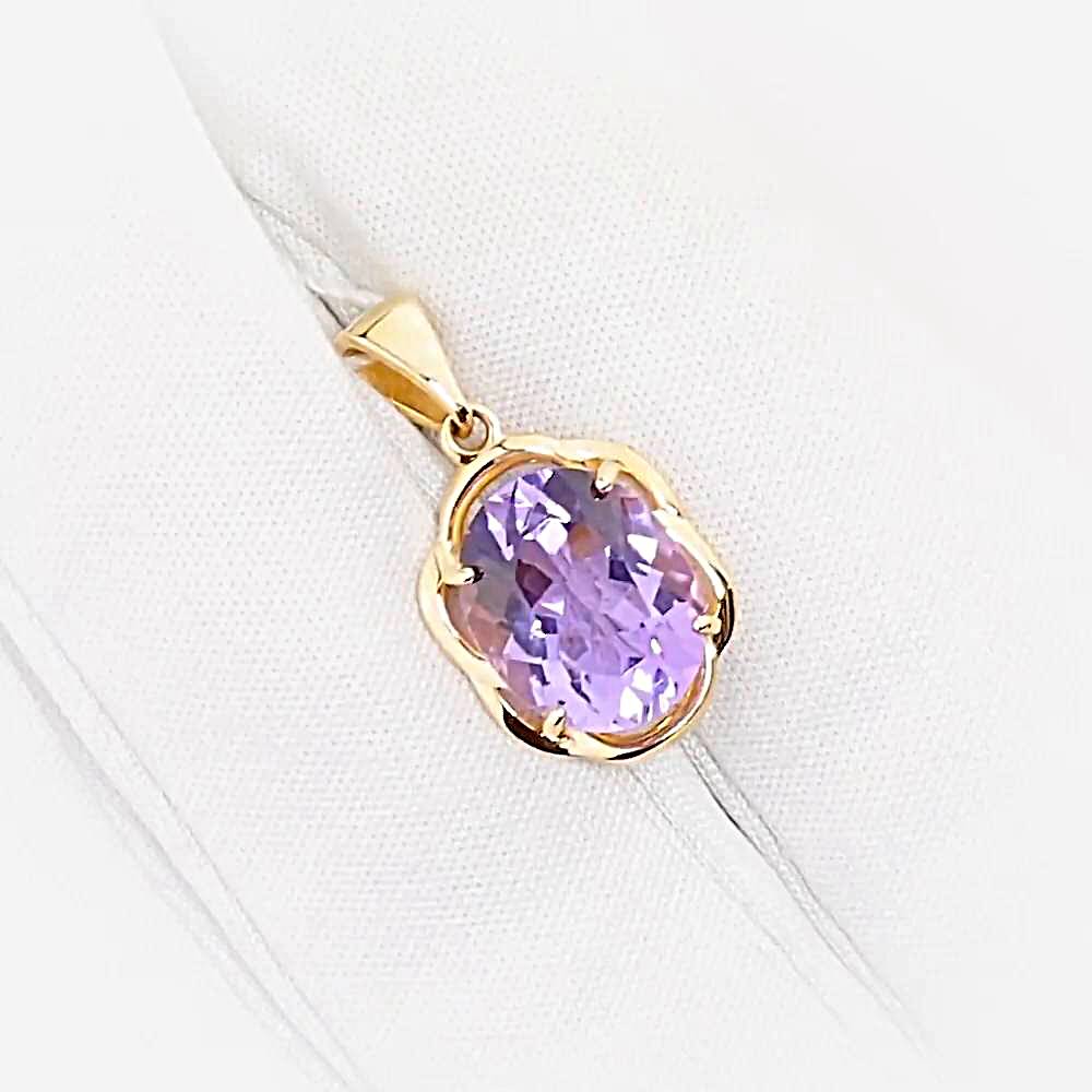 Подвес с аметистом из красного золота 585 пробы 1