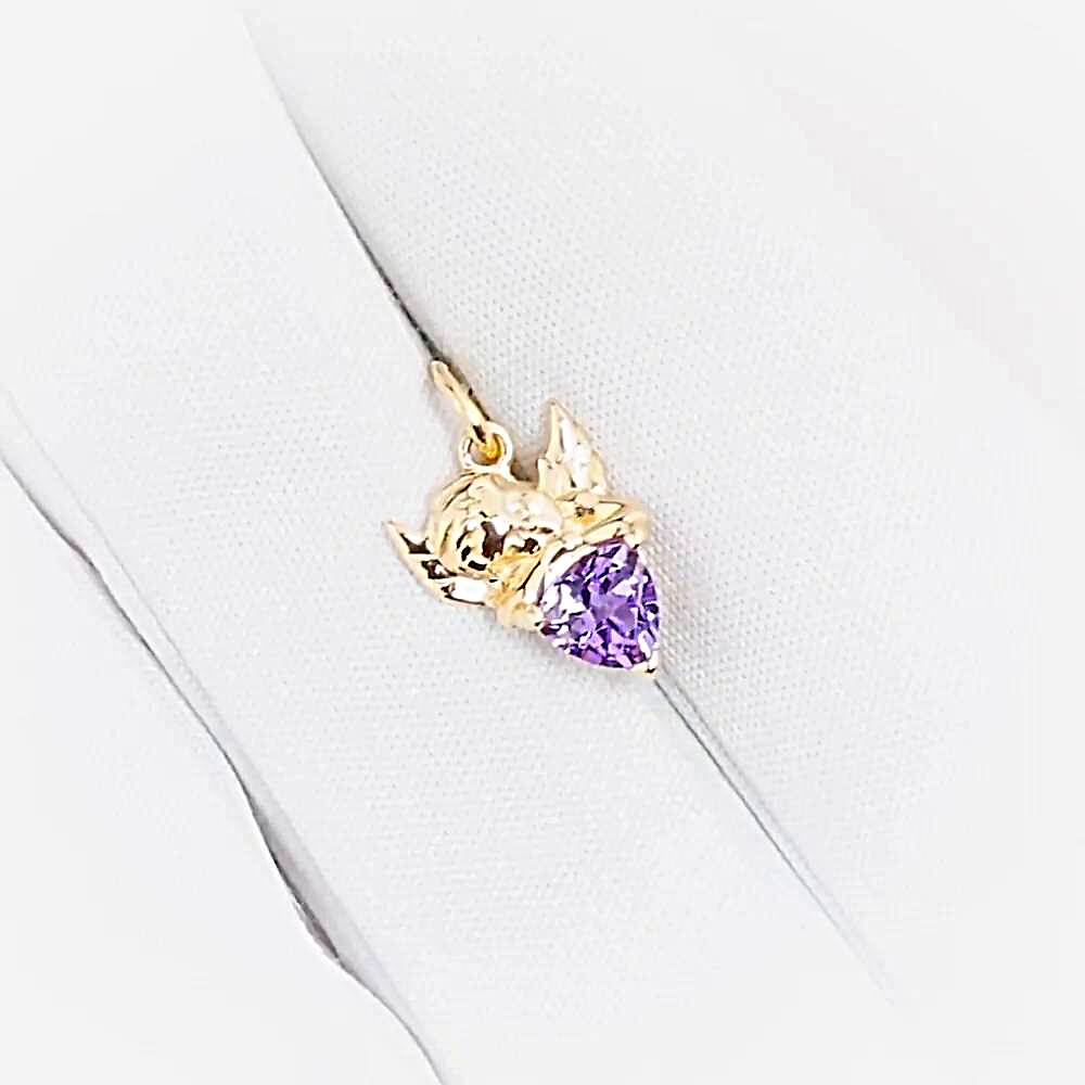 Подвес с аметистом из красного золота 585 пробы 1