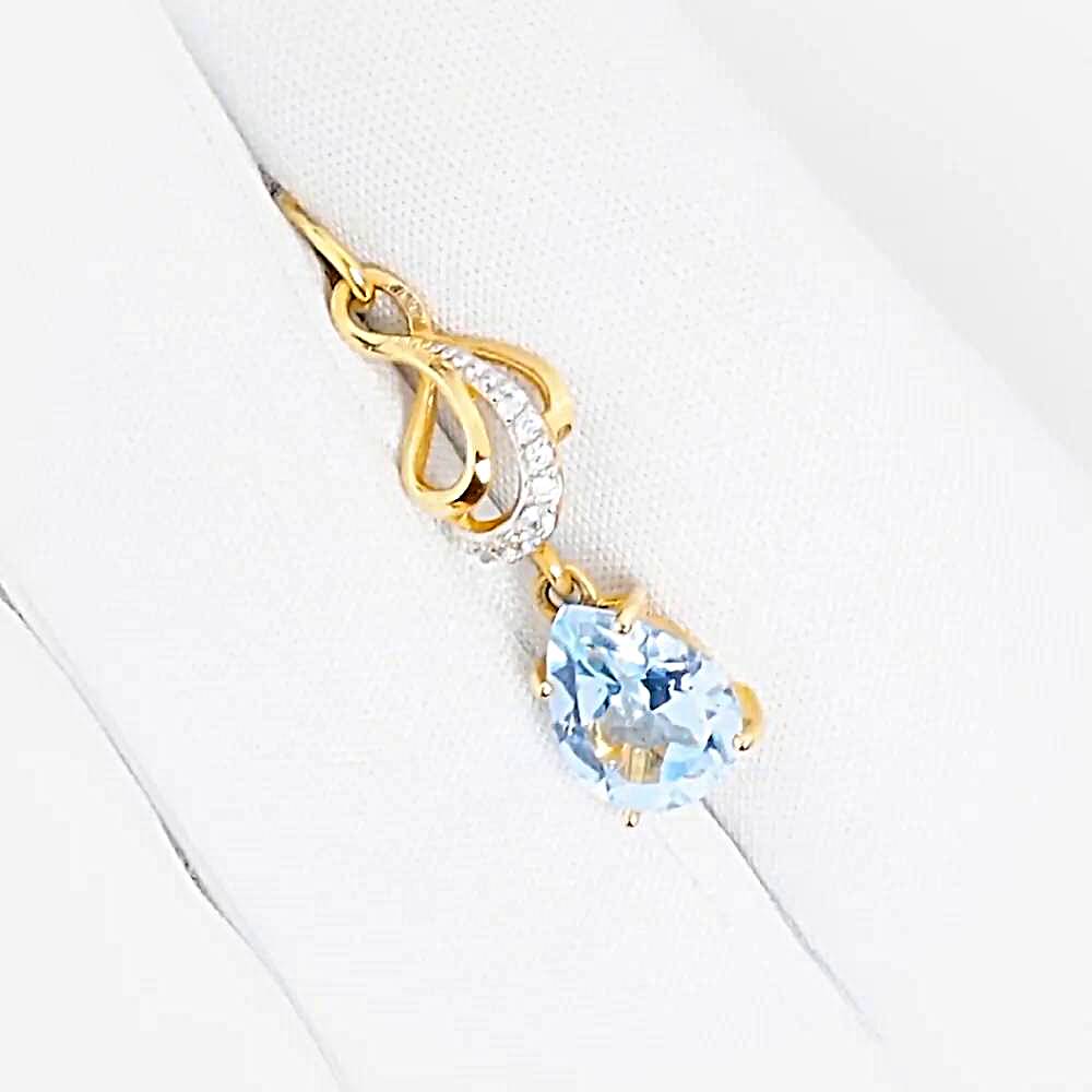 Подвес с топазами и фианитами из красного золота 585 пробы 1