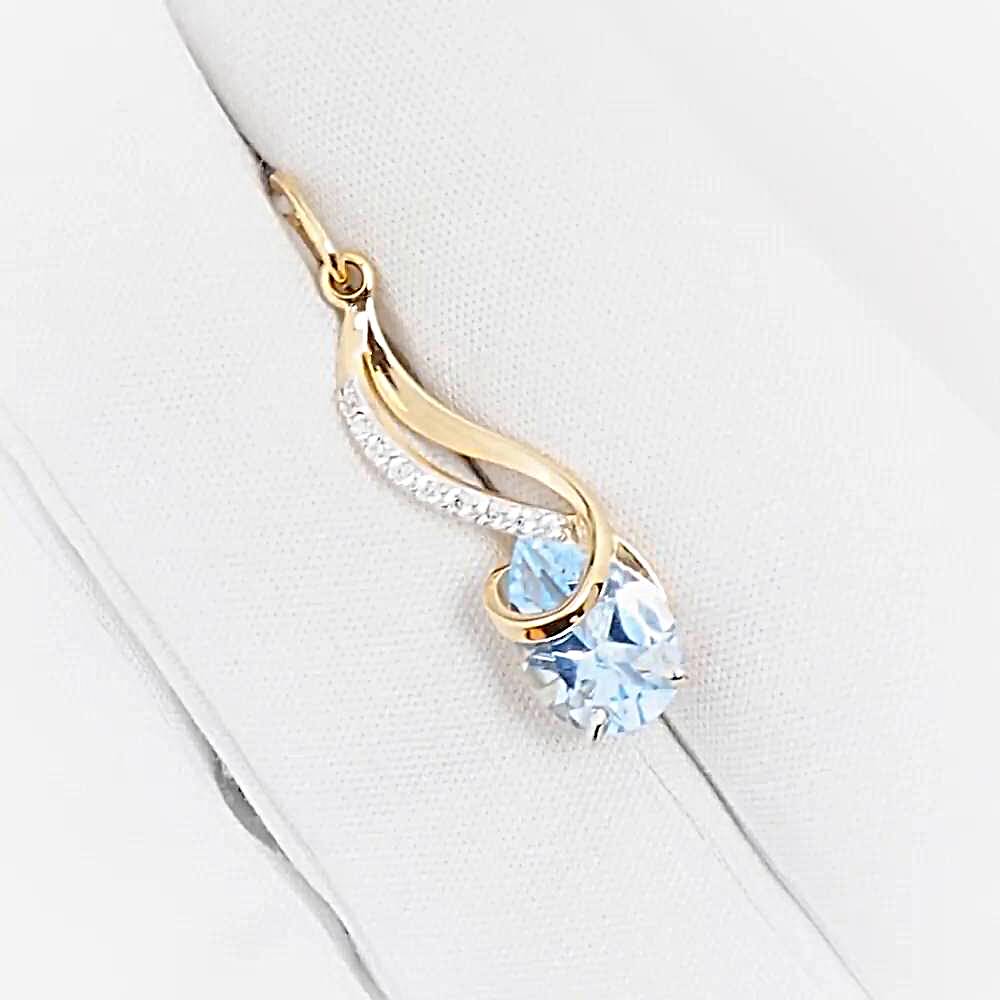 Подвес с топазами и фианитами из красного золота 585 пробы 1