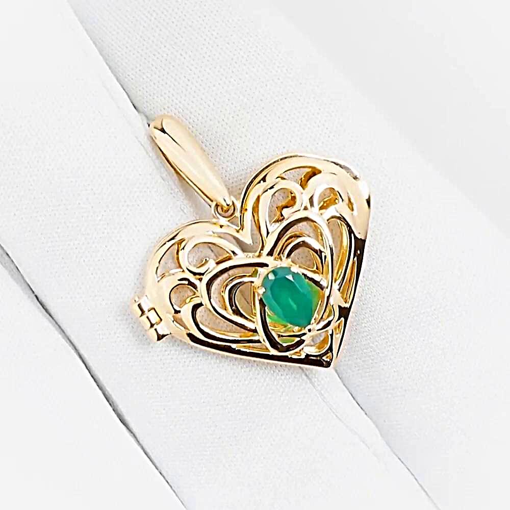 Подвес с агатом из красного золота 585 пробы 1